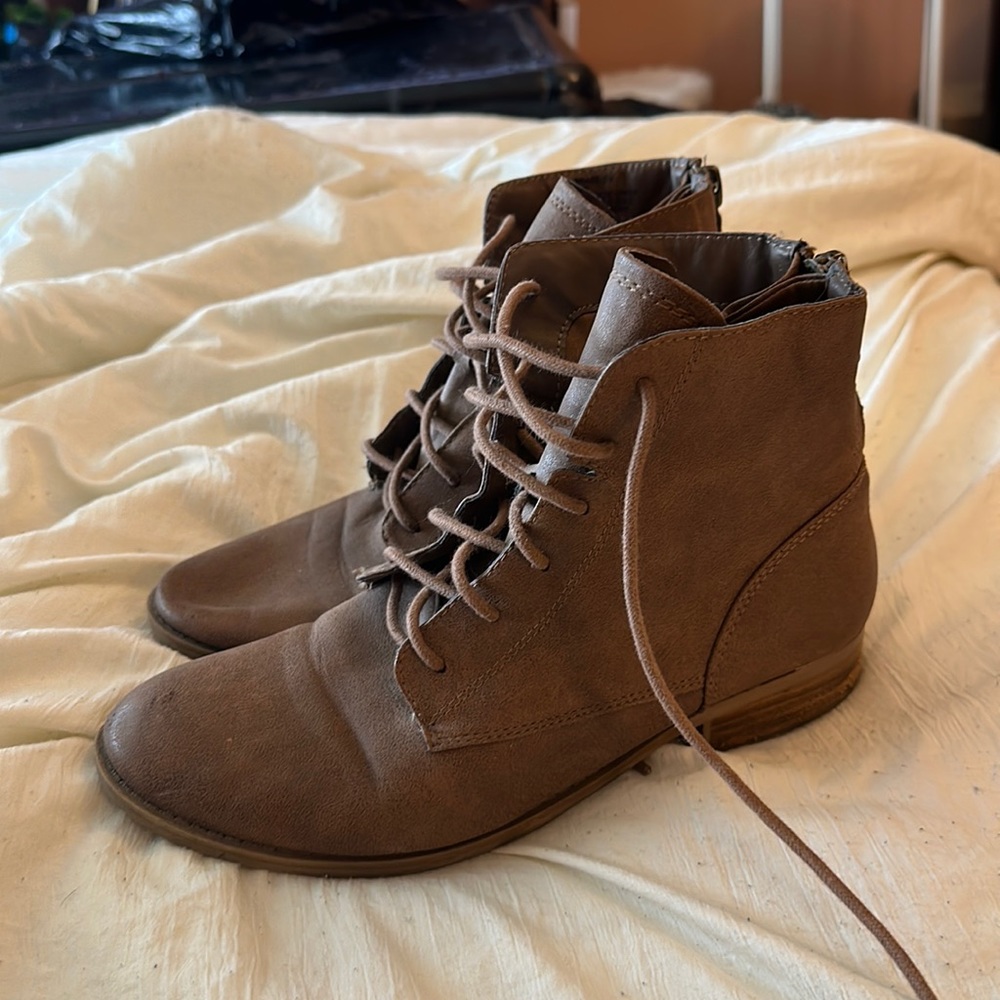 brown short boots